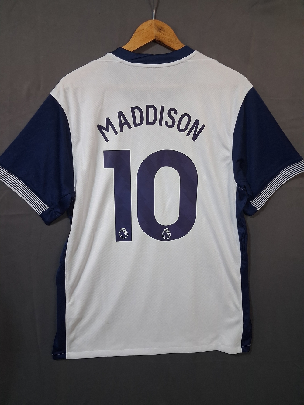 NWT Men's White & Navy Football Jersey with Number 10
